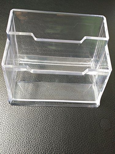 iLoveCos Business Card Holder Two Tier Clear Acrylic Set of 2