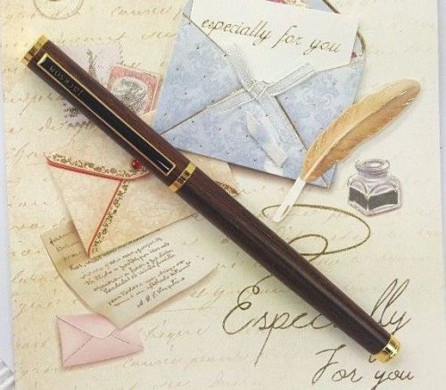 free ship JACKSON 205 fountain pen WOOD patternD FREE 3 POKY cartridges BLAC ink