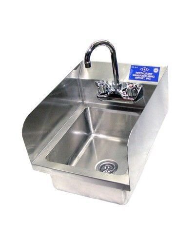 L&amp;J (WHS1712-6D-2) 17&#034; Wall Mount Hung Hand Sink With Sidesplash NSF