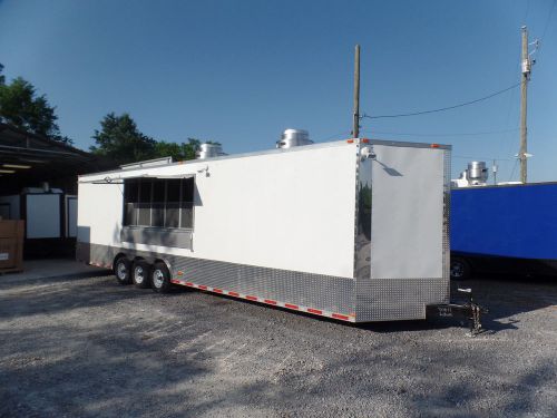 Concession trailer 8.5&#039; x 32&#039; concession white food event catering for sale