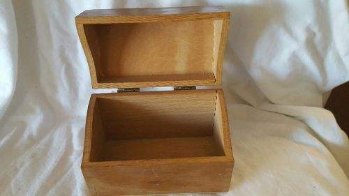 Vintage Hedberg Card File Wooden Dovetail Box for 5 x 3