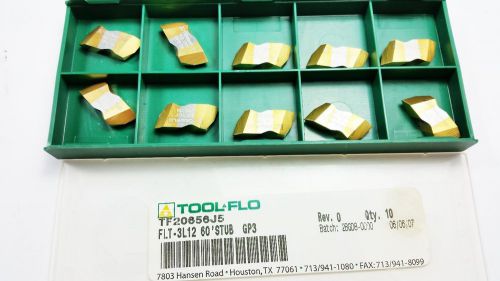 Tool Flo FLT-3L12 60&#039; Stub GP3 D8 Carbide Grooving Inserts (QTY 10) (Q 795)