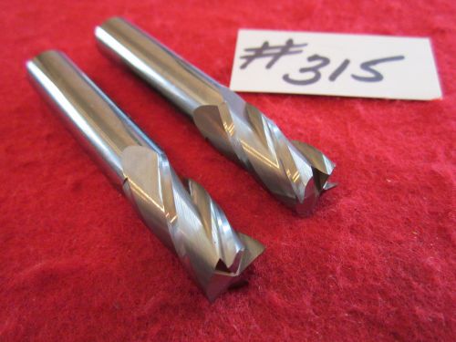 2  U.S.A.  1/2&#034; SOLID CARBIDE, 4 FLUTE, CENTER CUT, END MILL,  {315}