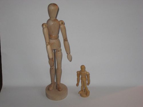 Ikea Wood Jointed Artist Mannequins 13 1/2&#034; and 5&#034;