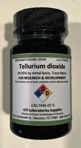 Tellurium dioxide, 99.95% by metal basis, Trace Metal, 20g