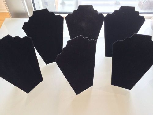 LOF OF 6 FLAT Black Velvet 12.5inch jewelry displays!