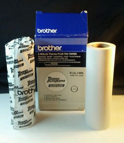 2 Rolls Brother Therma Plus Fax Thermal Paper 8 1/2&#034; x 98 ft  #6890 Black