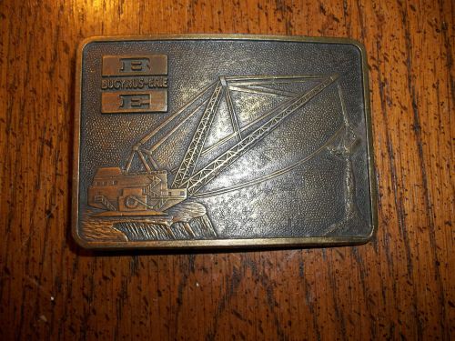 Vintage Bucyrus-Erie Brass Belt Buckle Construction Crane Excavator BE Grader IH