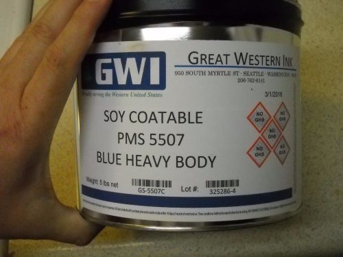 Great Western Ink - SOY COATABLE PMS 5507 BLUE HEAVY BODY Printers Ink 5lb can
