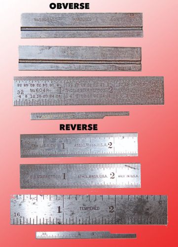 4 starrett short steel blade rules #14 #453 and #604r rule + a die makers blade for sale