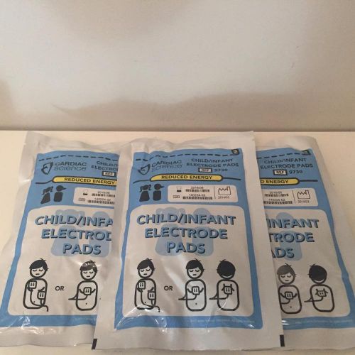 Lot Of 3 Cardiac Science 9730 Child Infant Pediatric Electrode Pads EXP 2016/06