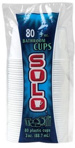 Solo 3-Ounce Plastic Bathroom Cups, 80-Count Package (80)