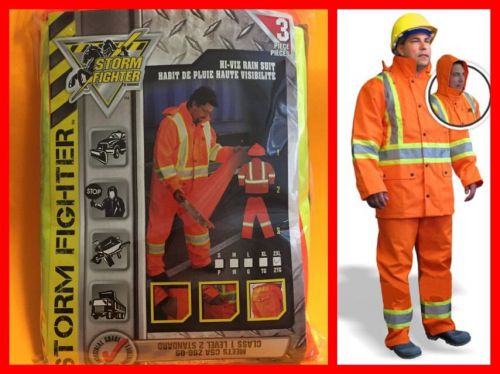 Storm fighter® 3-piece polyester high visibility csa wsib rain suit xxl nib for sale