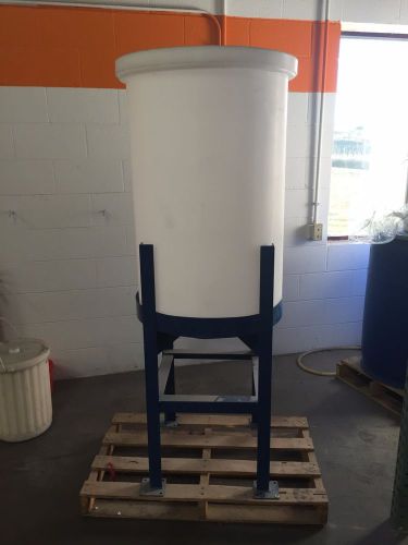 70 gallon open head cone bottom polypropylene tank with stand and lid