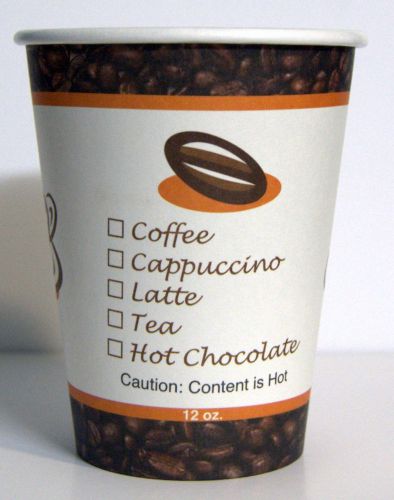 12 oz  300 Paper Coffee Cup/Disposable Hot Cups only - No LIDS