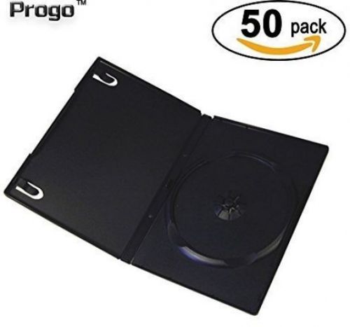 Progo 50 Pack Standard Black Single DVD Cases 14MM