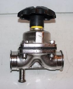 2&#034; Saunders SS Sanitary Diaphragm Valve with 3/4&#034; Sanitary Drain