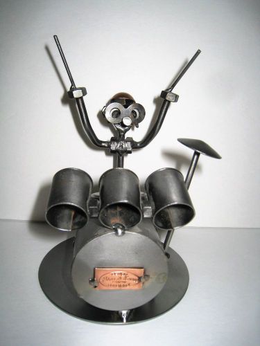 HINZ &amp; KUNST Steel Sculpture Art  musician drummer- Made In Germany, Rare