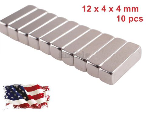 10pcs 12 x 4 x 4 mm Super Strong Block Magnets Rare Earth Neodymium Magnet N52