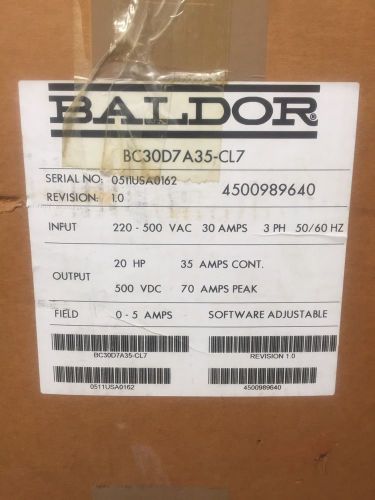 BALDOR DC Integrator Drive ~ BC30D7A35-CL7~ New In Box ~ Free Shipping !!!