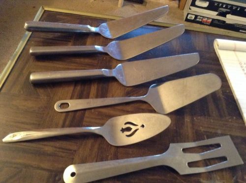 Six assorted pie and cake servers