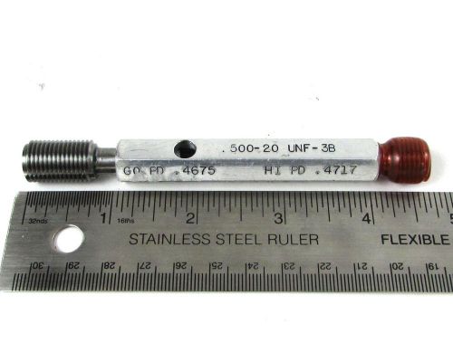 PMC .500-20 UNF-3B Thread Gage, GO PD .4675 &amp; HI PD .4717