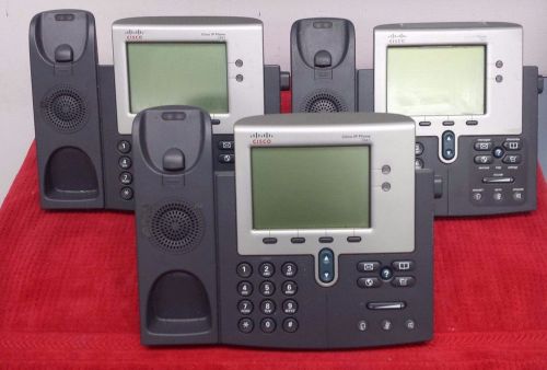 Lot of 3 Cisco CP-7941G Unified IP Phones w/Headsets