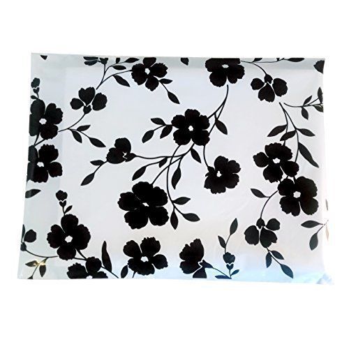 Printed Floral Design Pattern Shipping Envelopes Poly Mailer Black 100 10&#034;x13&#034;