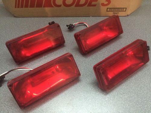 Set Of 4 Tomar Waterproof RECT-37SWP Red strobes Replaces Whelen 700 Series