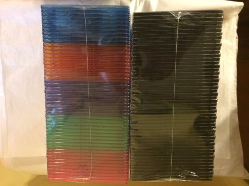 Cd Dvd Slim Jewel Cases 100 Media Storage  50 Clear 50 Colored Staples