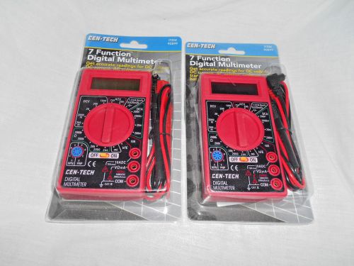 Lot of 2 NEW Factory Sealed 7-Function Digital Multimeter #98025 -