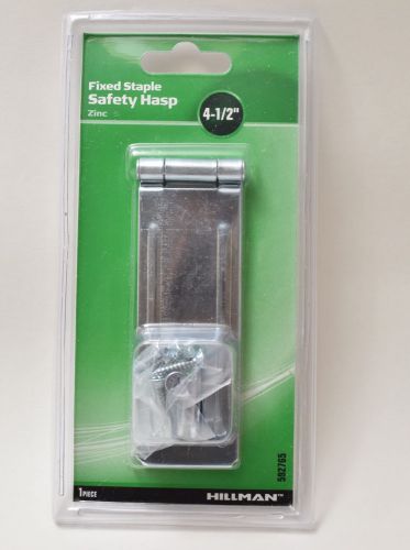 Hillman 4-1/2” Safety Hasp, Swivel fixed Staple # 592765 ~ Zinc