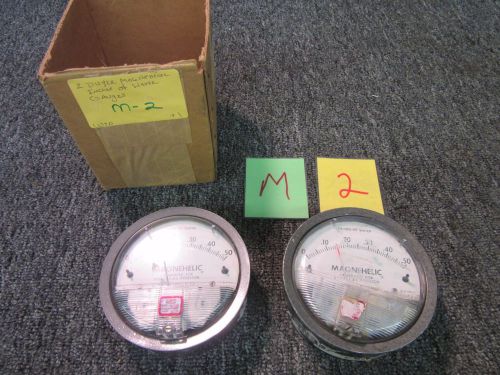 2 DWYER MAGNEHELIC GAUGES INCHES OF WATER 0-0.50 MAX 15 PSI MILITARY 2000-0-C
