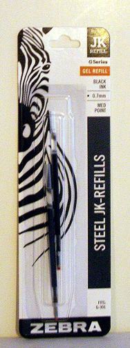 NEW Zebra JK Refills 88112 Gel BLACK INK Medium Point 2 in 1 NEW packaging