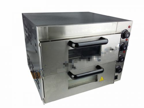 New 220V 16&#034; Double Electric Pizza Oven Commercial Ceramic Stone