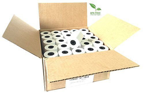 2 1/4&#034; x 85&#039; thermal credit card paper 50 rolls per box for use in some verif... for sale