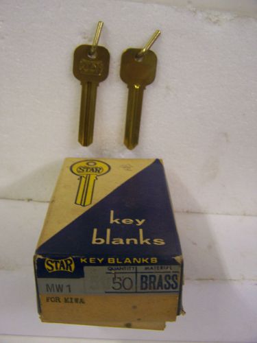 Vintage MW1 Star Brass Key Blank for MIWA Vintage Star Keys Made in USA Qty. 50