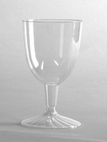 Comet Plastic Wine Glasses, 5 oz, Clear, Two-Piece Construction - WNA SW5 500/BX