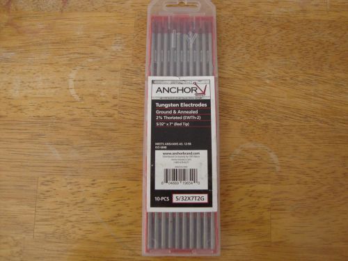 Anchor  Red 2% Thoriated Ground Tungsten Electrodes 5/32&#034; x 7&#034; 10-Pack