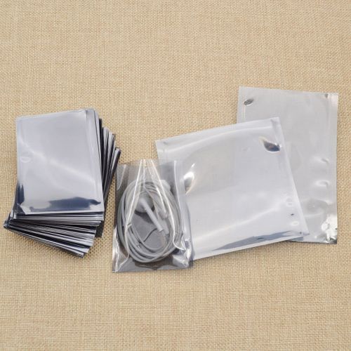100 Pcs Transparent Anti-static Open Top Bags Storage Bag Pouch Replacement New