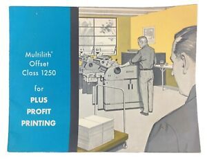Vintage 1954 Multilith Offset Class 1250 Commercial Printer Sales Brochure