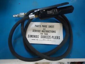 SIMONDS PNEUMATIC SQUEEZE PLIERS, MISSING JAWS, MSP-1