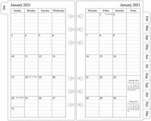 2021 Monthly Planner Refill 3-3/4&#034; x 6-3/4&#034; Two Page Per Month January 2021 -...