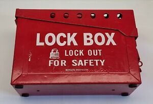 Brady LOTO Lock Out Box 65699 Red Safety Lockout Box - 13 Padlock