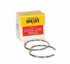 School Smart Nickel Plated Steel Loose Leaf Ring, 3 in, Pack of 10