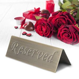 Fdit Stainless Steel Table Sign Reserved Table Tent Sign Coffee Service Sign for