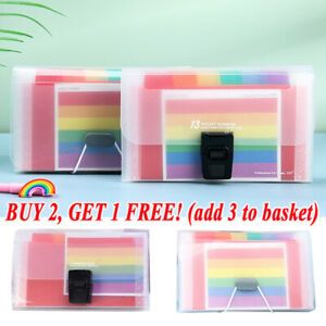 1PC A6 File Bag Rainbow Color Mini Receipt Bill Bag Organizer Folder Holder.