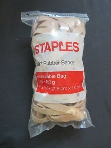 Staples #107 Multi-Purpose Rubber Bands 7&#034; x 5/8&#034; Resealable Bag 1 lb 40 Count
