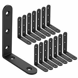 Shelf Brackets Corner Brace Black Steel L Brackets for Shelves Decorative Wal...