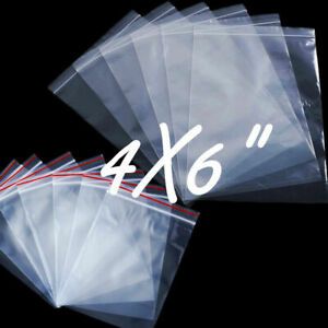 4x6&#034;Crystal Clear Zip Bags 1Mil Candy Cookie Top Seal Reclosable Poly Zipper Bag